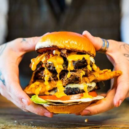 Hot and tasty burger served up in the Viva Vegas Diner